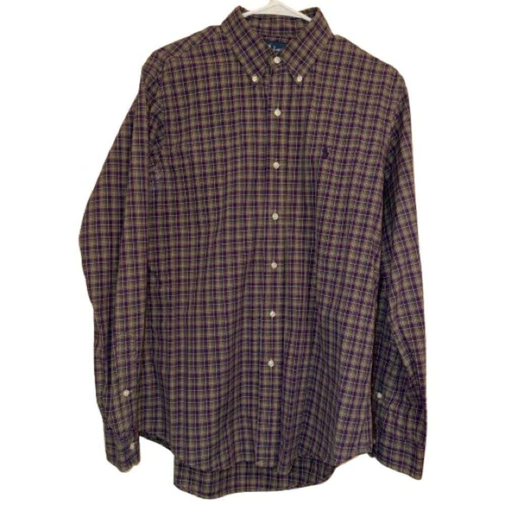 Ralph Lauren Men's Purple Checkered Shirt